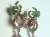 White gold, turmalin and diamonds earrings