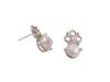Silver studs with pearls and zircons