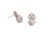 Silver studs with pearls and zircons 